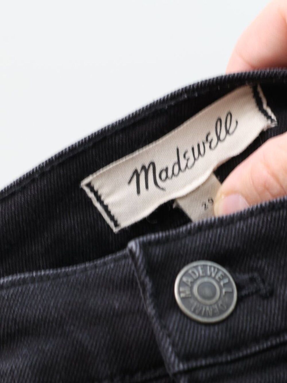 Madewell High Rise Button Fly Denim Shorts Black Size 29 Raw Hem - Picture 4 of 4
